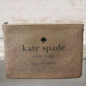 Kate Spade Gold Glitter Pouch